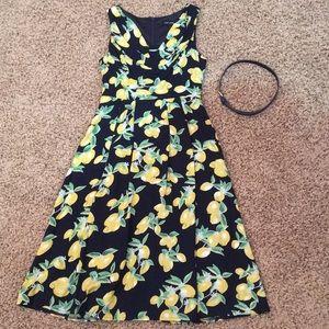 Lemon print dress, brand Liza luxe.